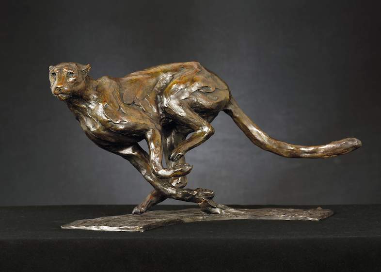Bronze Turning Cheetah Sculpture, South Africa
