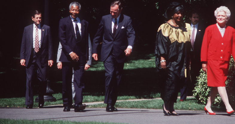 Nelson And Winnie Mandela Visit The White House